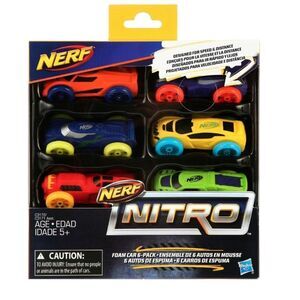 Nerf cars toys gifts soft cars nitro foam car set 6 pack